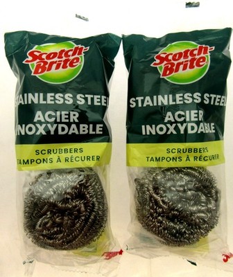 Scotch Brite Stainless Steel Scrubbers Pots Pans Grill and More ~ Lot of 4