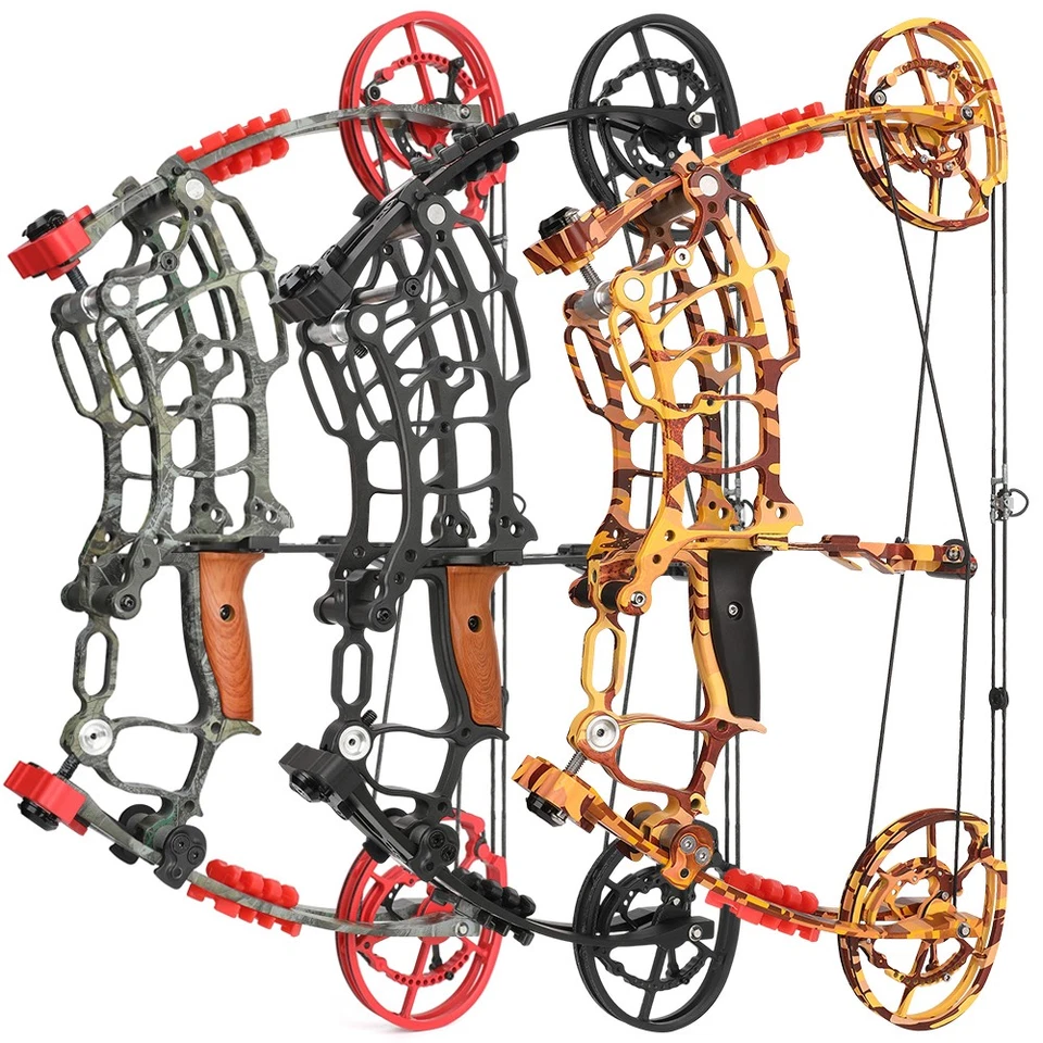 30-60lbs Compound Bow Kit 25" Steel Ball Arrows Archery Fishing Hunting RH LH - Image 2 of 4