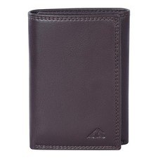 ASAD Leather Slim Everyday Trifold Wallet with ID Window and Standard, Brown