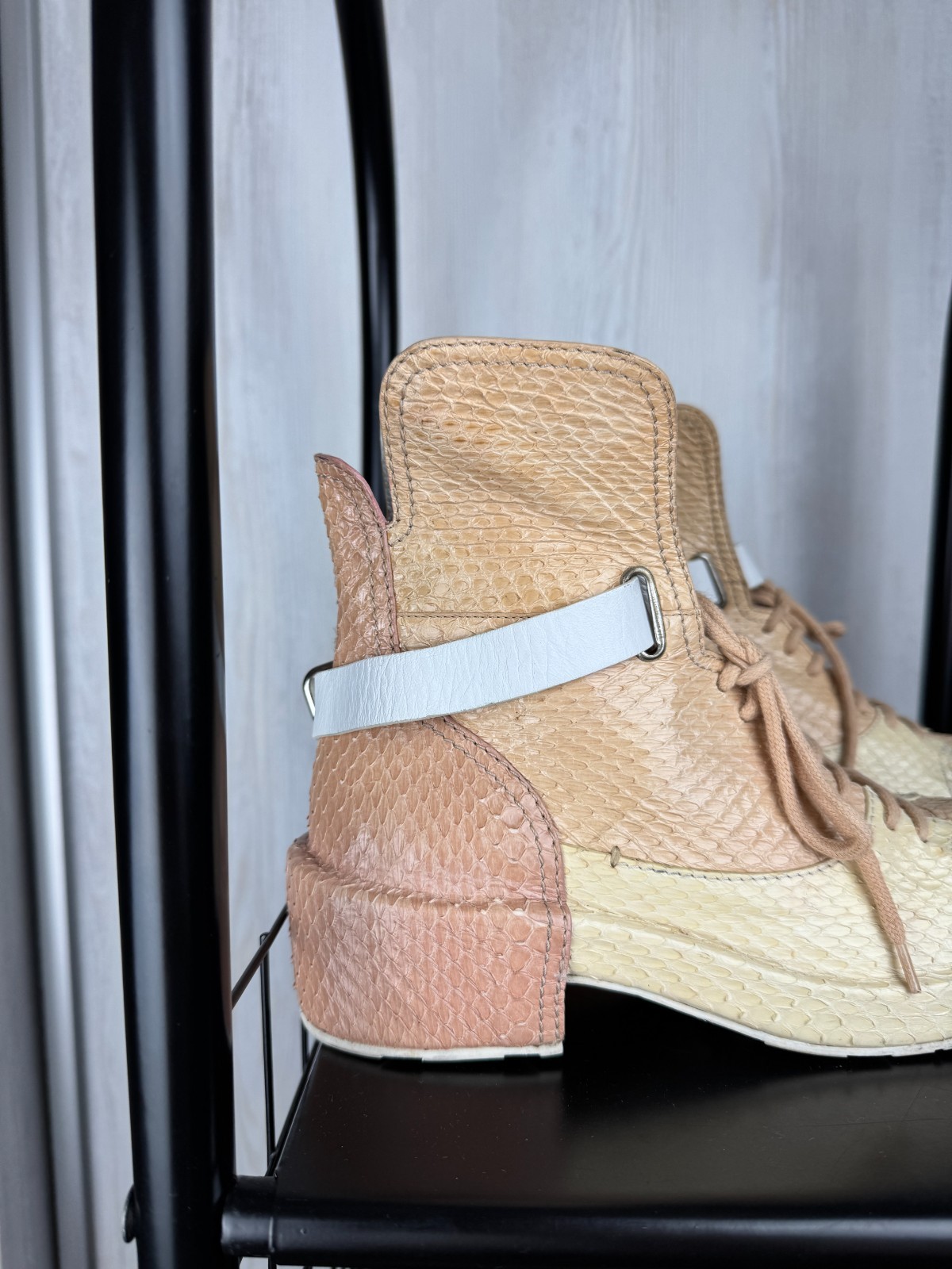 Jil Sander colour blocked snake python style leat… - image 2