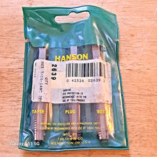 Hanson 2639 7/16 14NC 3 Piece Tap Set Taper Plug  Bottom Set NEW FREE SHIPPING