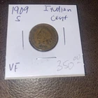 1909 S Indian Cent VF. $350