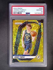 2024-25 Panini Prizm Johnny Furphy #237 RC Rookie Gold Sparkle /24 PSA 10