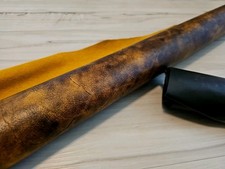 3-4oz ANILINE BLACK MUSTARD YELLOW SOFT LEATHER HIDE PANEL,SHEET,12X12X24 6 sqf