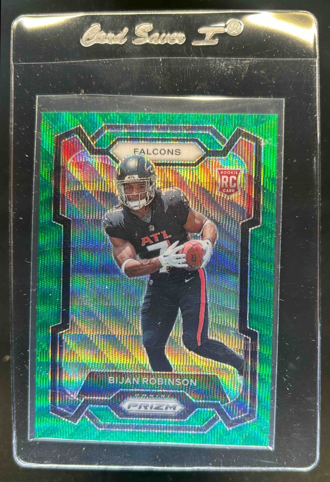 2023 Prizm Bijan Robinson RC Green Wave Rookie #305 Falcons