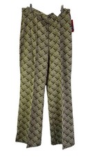 NOS Vintage 70s Disco Womens 16 Large Geometric Knit Wide Leg Flare Pants