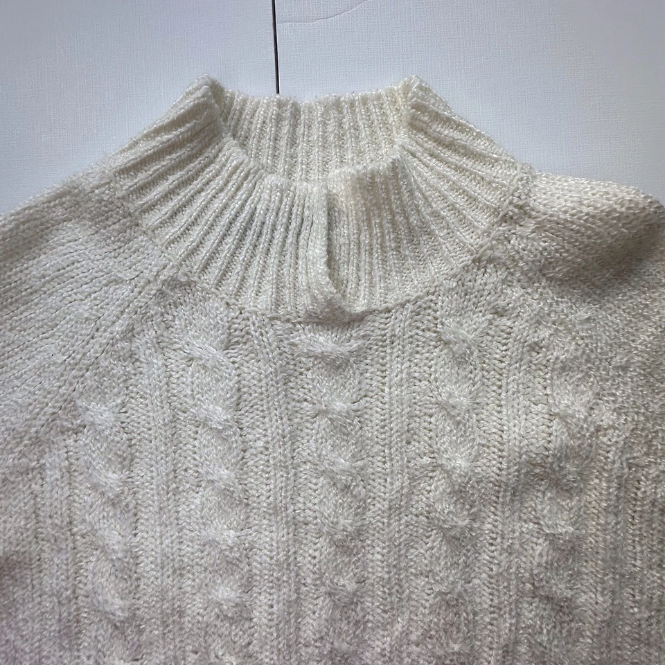 Karen Scott Mujer Petite Crema Marfil Tejido Manga Larga Jersey Suéter Foto 3 de 4