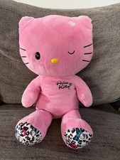 Vintage Y2K 2012 Hello Kitty Sanrio 18" Build a Bear Pink Winking Leopard Plush