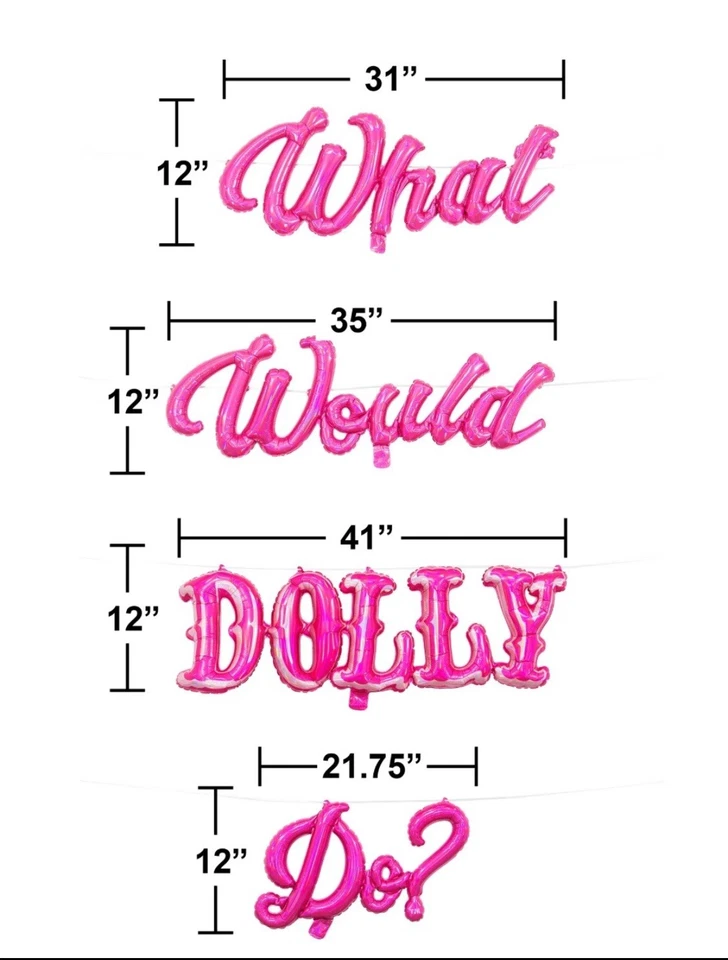 Dolly Parton What Would Dolly Do? Pink Air Fill Balloon Banner - Image 2 of 3