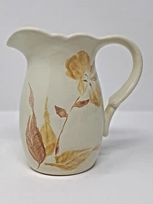 Royal Haeger # 934 Ceramic Pitcher cream colored Fall Floral design vintage