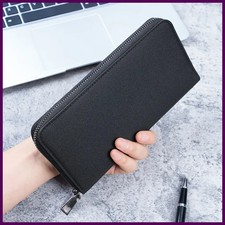New men's long zipper wallet large capacity multi-card business canvas clutch