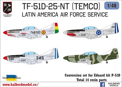 TF-51D-25NA Latin America Air Force conversion set for Eduard kit P-51D 1/48