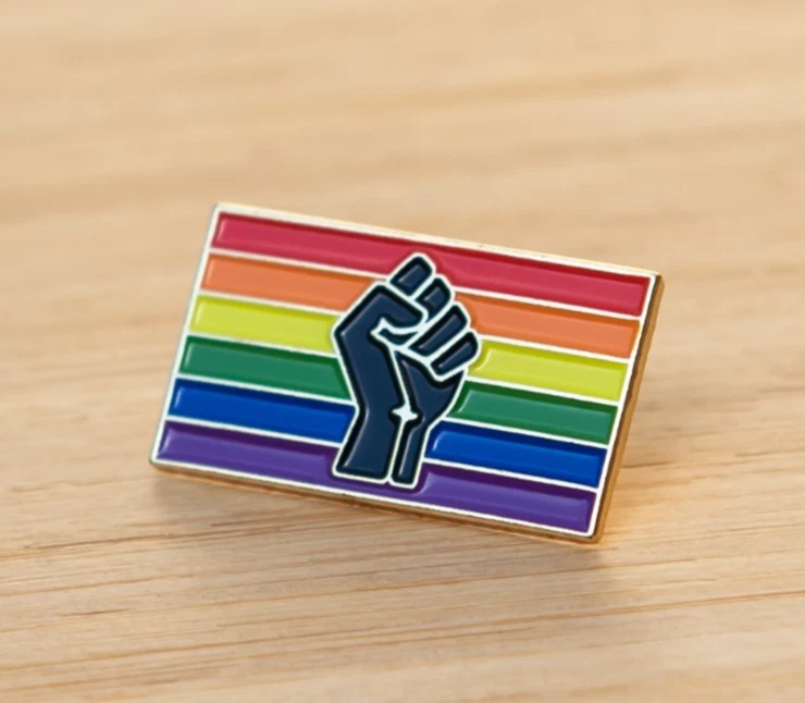 Stronger Together Pride Rainbow Flag 1" Lapel Pin Badge Gay LGBTQ Unity Equality