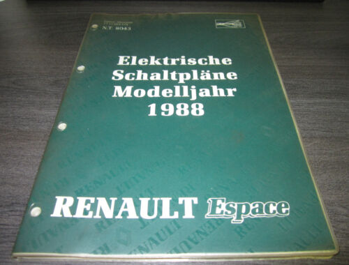 Werkstatthandbuch Elektrik Renault Espace I  Schaltpläne ab Baujahr 01/1988 - Bild 1 von 1