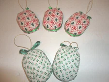 Fabric Wrapped Christmas Ornaments Bowl Fillers (Handmade)