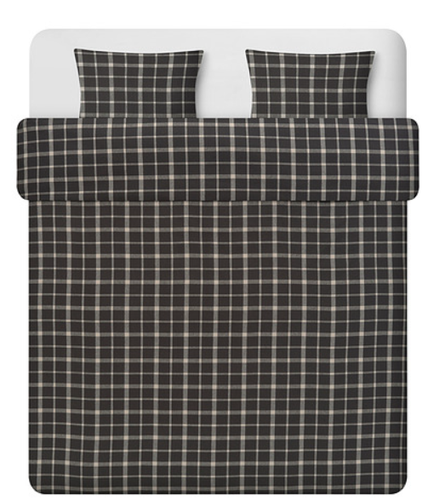 IKEA STRUTBRAKEN Duvet Cover Queen Size And 2 Pillowcases, 240x220 cm grey-check - Picture 9 of 9