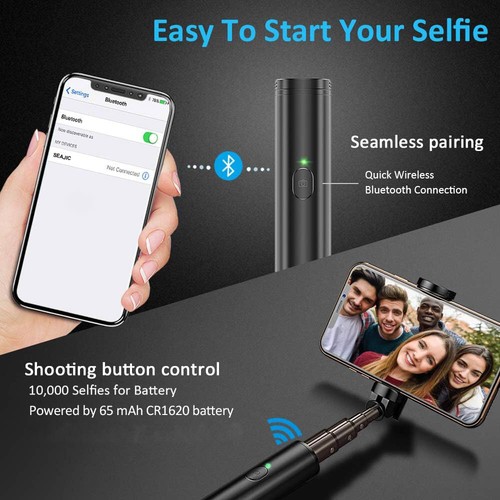 Selfie Stick Wireless Lightweight Aluminum Remote Shutter for Cell Phones - 第 4/7 張圖片
