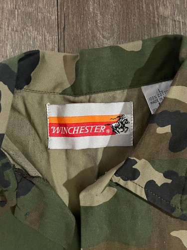 Vintage NOS w/Tag Winchester Green Camo Hunting Button Up Shirt Only Mens Large - Picture 7 of 11