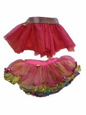 Build A Bear Skirt Tutu Set Of 2 Pink Tulle And Rainbow Tulle Glitz Sequins BABW