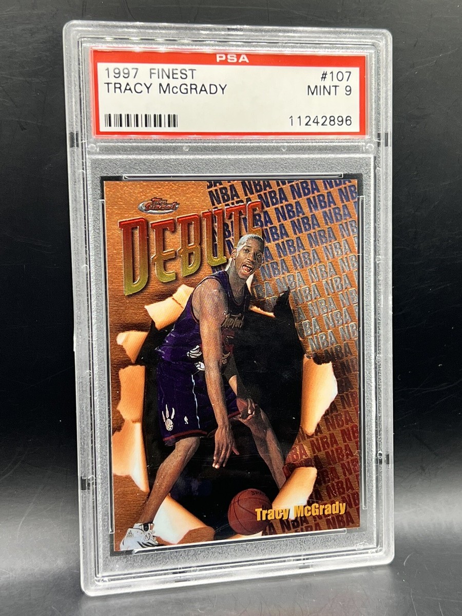 1997 Topps Finest Debuts Tracy McGrady Rookie Card PSA 9