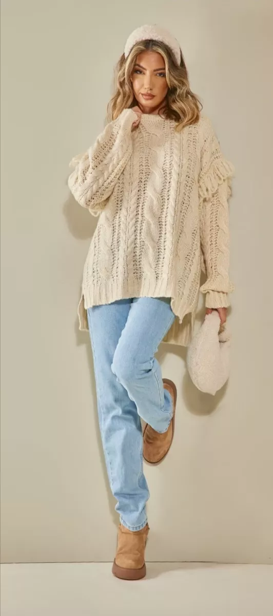 Oversized cable knit jumper cheap