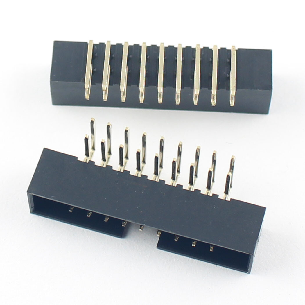 10Pcs 2.0mm 2mm 2x9 18 Pin Right Angle Male Shrouded Box Header IDC ...