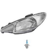 Scheinwerfer Links H4 FüR Peugeot 206 CC 2D 2A/C 2E/K Inkl. Osram Lampen