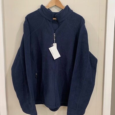 NWT North End Mens Size XL  Long Levees Color Blue Classic Navy Zip-Up Sweater