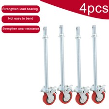 4 x Ruote per Ponteggi, Piedini per Rulli, Rulli Mandrino 750kg Portata Altezza Regolabile