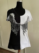 Rock Rebel Shirt M schwarz weiß Flügel Engel EMP Wacken Party San