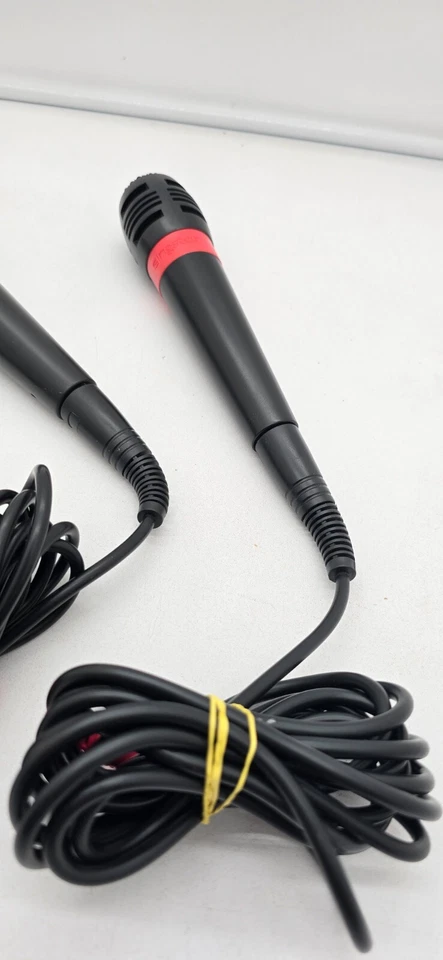 Microfones Sony PlayStation Singstar vermelho e azul PS2/PS3 sem adaptador USB com jogos - Imagem 3 de 4