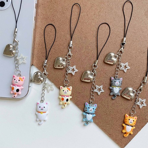 Kawaii Kitten Phone Lanyard Cute Cartoon Star Cat Phone Chain Keychain Pendant - 第 5/17 張圖片