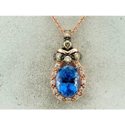 LeVian 14K Rose Gold Tanzanite Chocolate Diamond cts 18