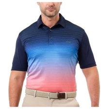 Greg Norman Men's Performance Golf Polo Robin Blue/Georgia Peach Size XXL