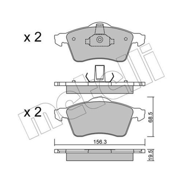 Metelli BremsbeläGe Bremsbelegsatz Vorne FüR VW Transporter IV Bus-image
