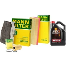 5L Motul 8100 X-CLEAN+ 5W-30 Mann Oil Filter Service Kit For VW Passat 2.0 TDI
