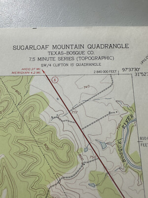 Texas Map - USGS Geological Survey Vintage Topo -  1956 Sugarloaf Mountain