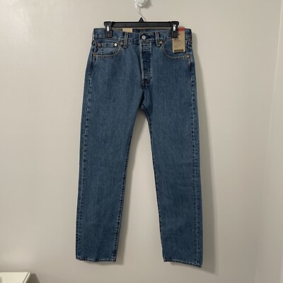 NWT Levi s 501 Original Fit Button Fly Straight Leg Jeans 30x32 Medium Stonewash