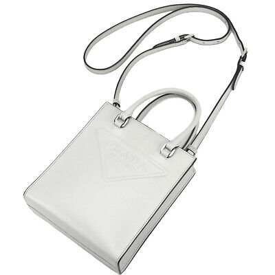 Prada Embossed Triangle Mini Tote Bag 2Way Shoulder 1Ba333 Prada Embossed Triangle Mini Tote Bag 2Way Shoulder 1Ba333