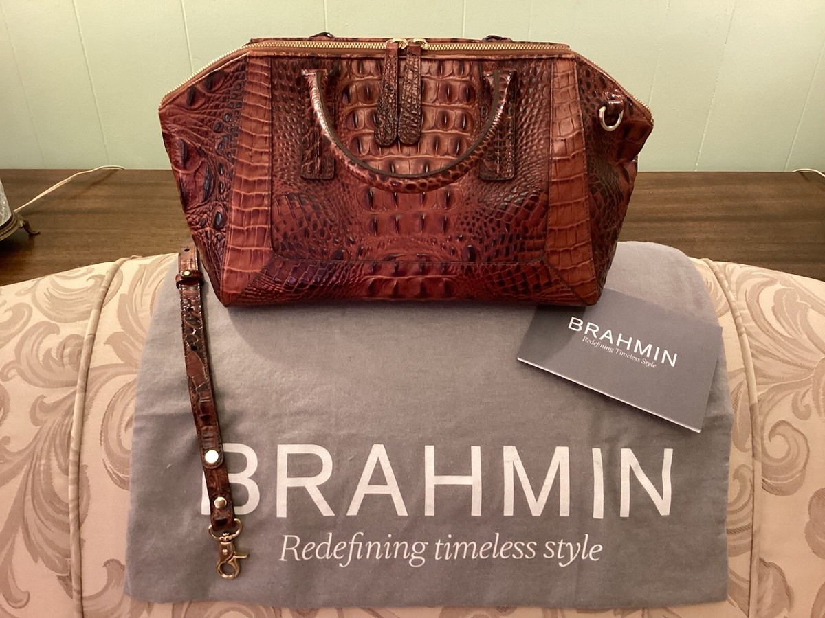 Brahmin Morgan Pecan Melbourne Bag Style#J15151PA Double Handle