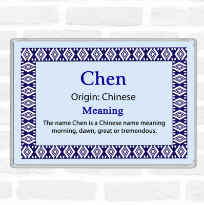 Chen Namensbedeutung Jumbo Kühlschrankmagnet blau