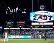 Clayton Kershaw Autographed 8x10 Photo Signed Reprint All Time K Leader Dodgers