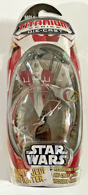STAR WARS HASBRO TITANIUM OBI-WAN'S JEDI STARFIGHTER WITH HYPERSPACE RING! MIP!