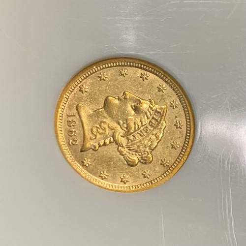 1862 S San Francisco $2.50 Coronet Head 90% Gold Quarter Eagle NGC AU53 Coin - Picture 5 of 12