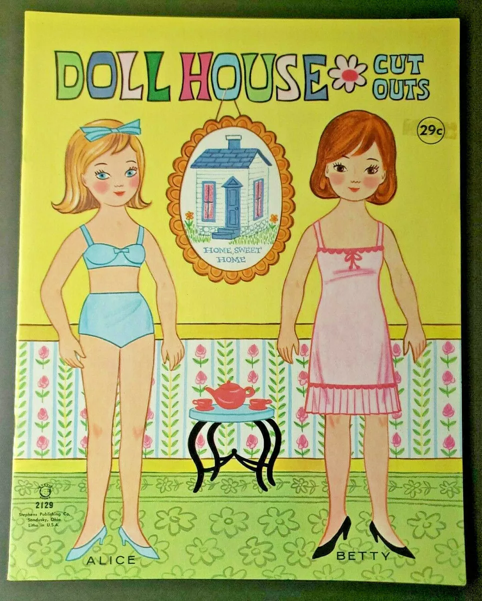 VIntagee Doll House Paper Doll Cut Outs Book Stephens Sandusky Ohio Uncut  New