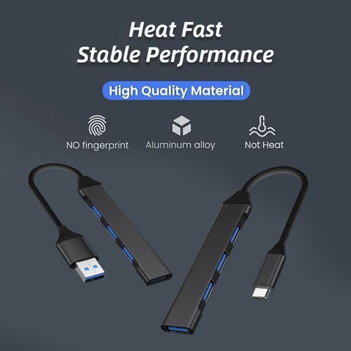 USB C HUB 3.0 2.0 Type C 4-Port Multi-Splitter Adapter For PC Android I6O5 - Picture 10 of 14
