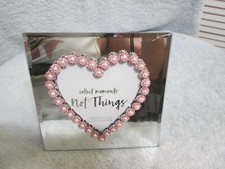 Heart Photo Frame Holds A 4" X 4" Photo Flaw In Upper Right Hand Corner See Pic
