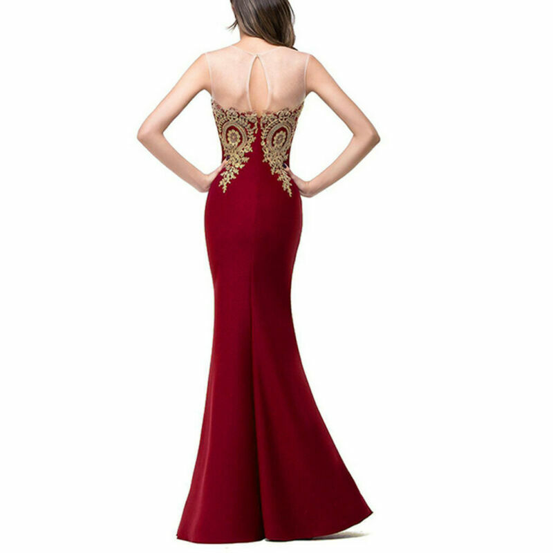 Women's Long Formal Party Ball Gown Prom Bridesmaid Mermaid Beaded Evening Dress eBay