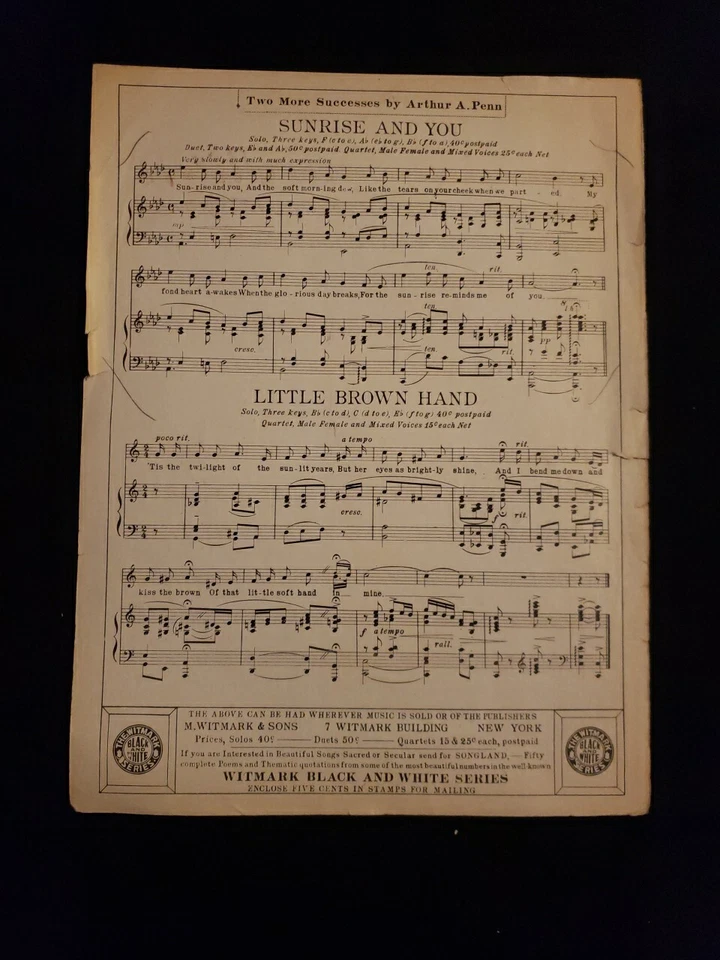 Lot Of 4 Pieces Of Sheet Music 1800- 1930s Chariot Race, The Waltzing Cat Etc  - Image 3 of 4