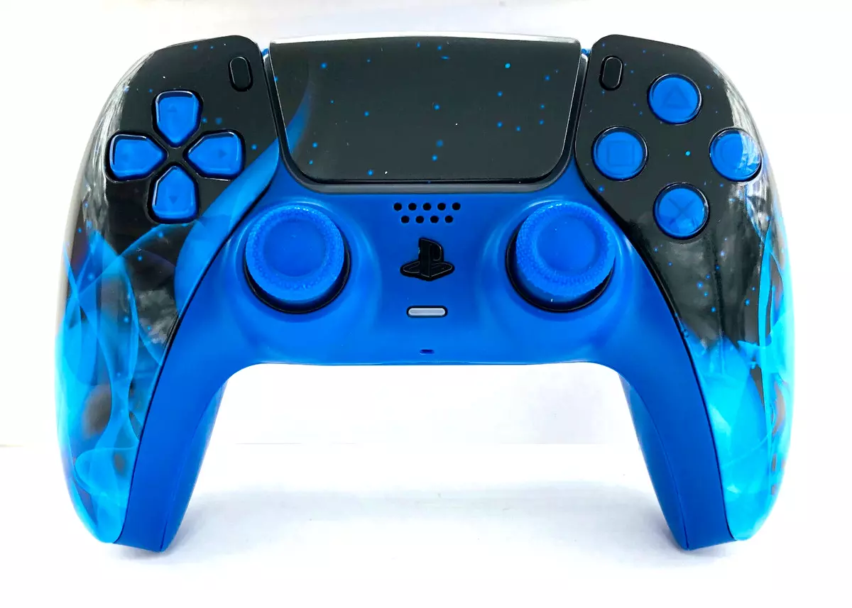 Custom Design Sony DualSense Wireless Controller PlayStation PS5 - Blue  Flame